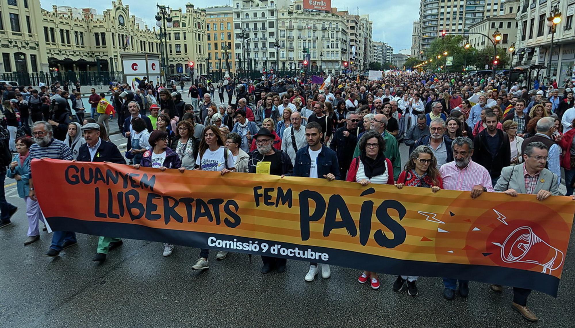 Lema de la manifestación del 9 d'Octubre